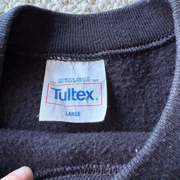 Vintage Tultex Fall Leaves Sweatshirt L Black Handmade Cozy Autumn Vibes 🍁 - Picture 5 of 9